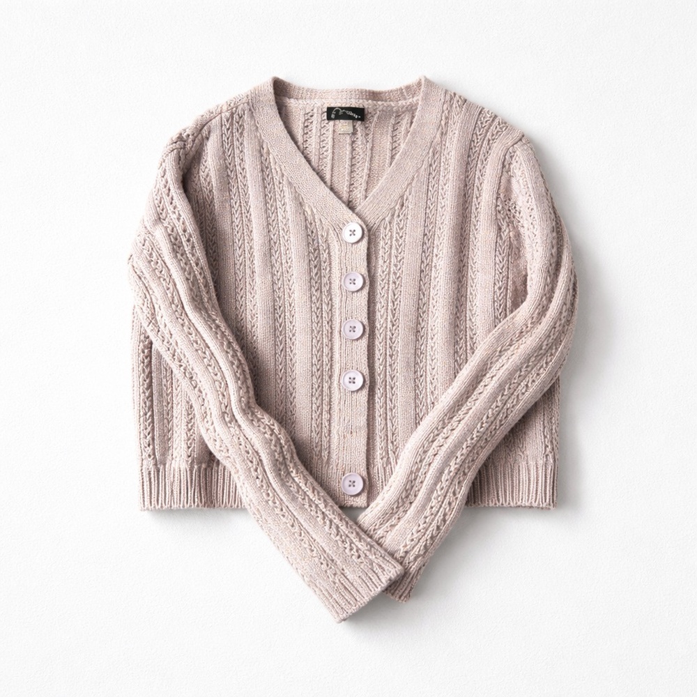 Art Class Lilac Cable Knit Cardigan